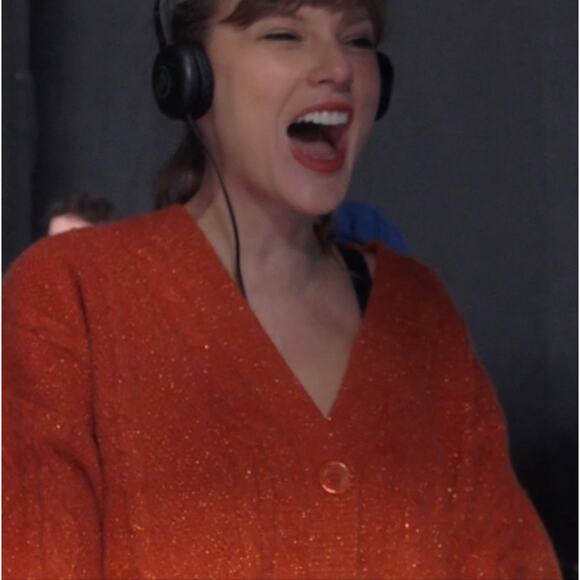 NEW Taylor Swift Life Of A Showgirl Orange Cable Knit Cardigan Sweater Box Set - Picture 16 of 16